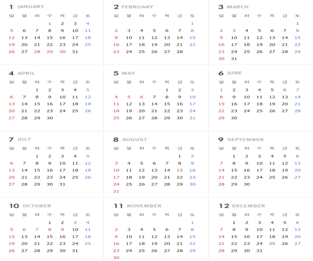 2025년 공휴일과 대체공휴일, 빨간날에 대한 완벽한 안내